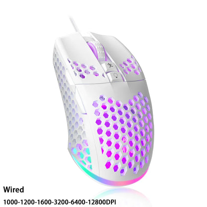 Wired Gaming Mouse with Honeycomb Shell RGB