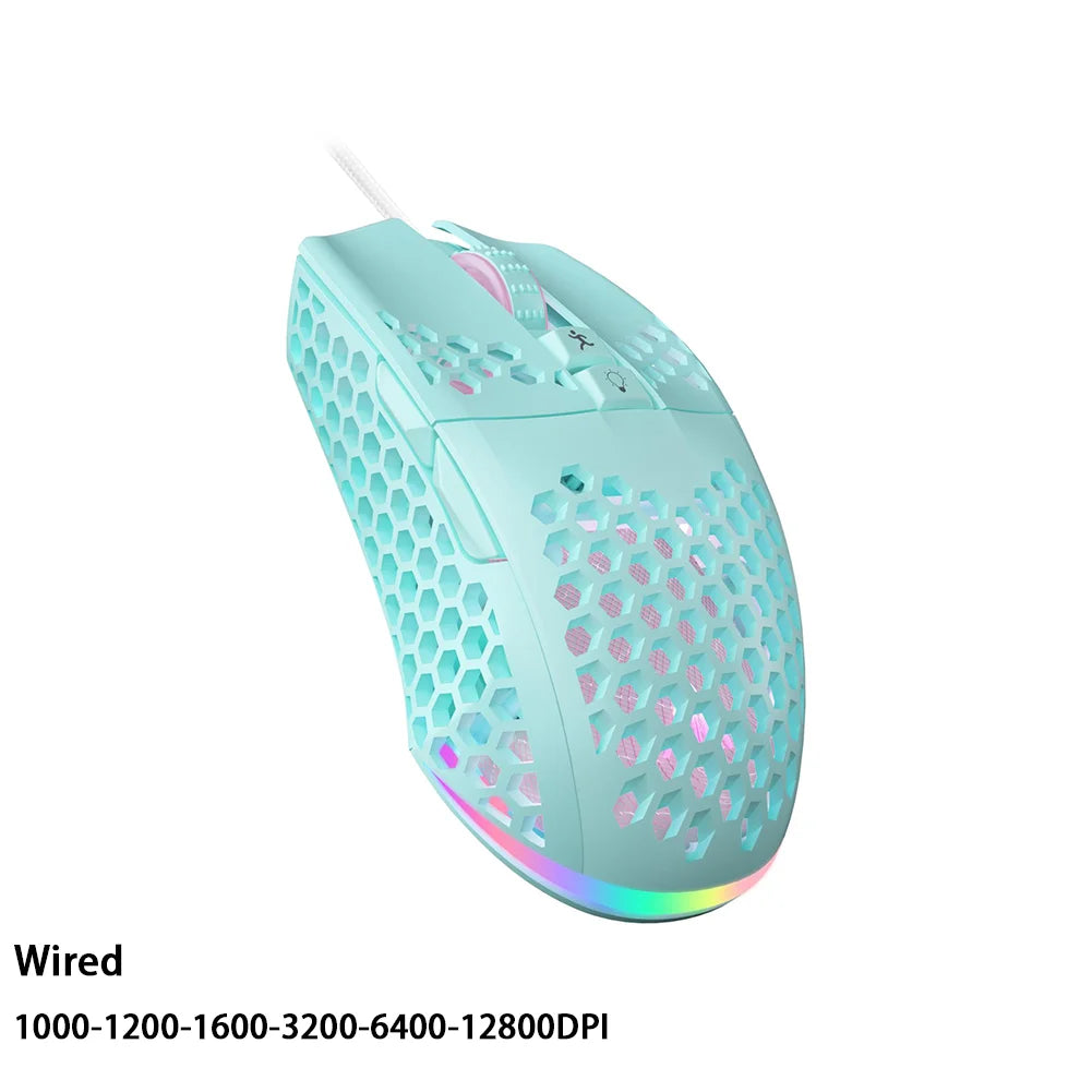 Wired Gaming Mouse with Honeycomb Shell RGB